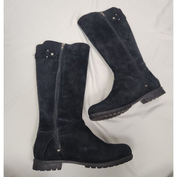 UGG Women's Sz. 9 Jillian Side Zip Black Suede Boots - Picture 5 of 8
